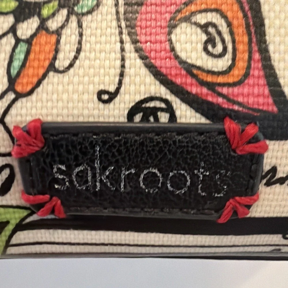 Sakroots Optic Songbird Pattern Bag/purse Rare Style 993 Eight Separate Sections